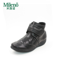 Mileno/米莲诺冬季牛皮坡跟女短靴简约舒适妈妈保暖休闲鞋M154520