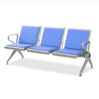 环杰连排坐椅医院候诊椅输液椅三人位蓝色皮座椅