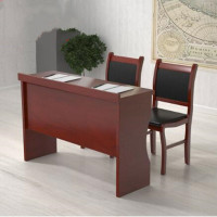 环杰双人会议桌长条办公桌油漆贴木皮学习桌(含椅)120cm