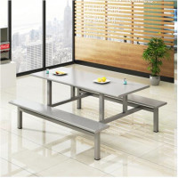 丰甲学校食堂餐桌椅FJ-505不锈钢连体快餐桌椅组合6人位