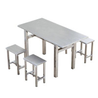 环杰不锈钢食堂餐桌椅一桌四椅分体小凳子组合餐桌椅