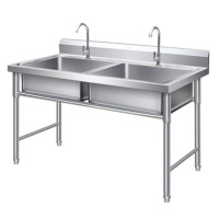 环杰商用不锈钢水槽洗菜盆洗碗池双池120*60*80cm 0.8厚