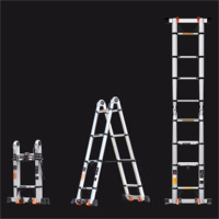 环杰人字梯伸缩梯HJ-1224加厚铝合金橡胶防滑工程梯[多功能1.7米=直梯3.4米]