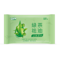 【5包装】哎小巾绿茶祛油洁面湿巾植取配方夏季出门必备便携式清洁湿巾