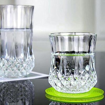 红兔子君子高级炫影玻璃杯透明水杯210Ml耐热杯果汁杯创意杯水晶玻璃杯矮款