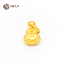 中国工艺 足金饰品3D硬金吊坠 福袋款 女士金项链