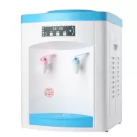 台式饮水机小型制热饮水机开水机可放大桶宿舍家用迷你饮水机|#02蓝色 温热型