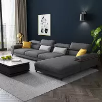 布艺沙发组合客厅北欧小户型棉麻科技布乳胶可拆洗布沙发