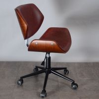 电脑椅实木北欧现代简约办公转椅会议靠背椅家用游戏书桌椅小巧