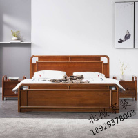 实木床新中式实木床1.8米双人床1.5床胡桃木雕花储物床酒店民宿卧室床欧因