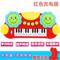 儿童电子琴玩具初学宝宝钢琴音乐0-1-3岁男女孩婴儿小孩益智玩具 红充电版