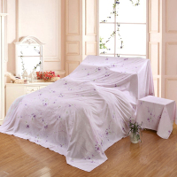 冰箱盖布布万能巾遮尘防尘床罩遮盖床上家具隔脏布床头柜|粉色花语 1.2米×2米