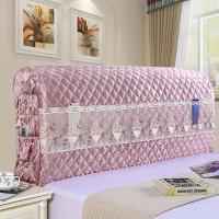 床头床头套罩床头套保护套软包全包床头欧式实木夹棉加厚|意大利绒粉色 长2.0高60厚5-35CM