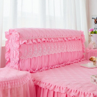 布艺全包1.5m米皮床软包大红床头罩实木蕾丝床头套加棉|浪漫满屋床头罩2.0米粉色