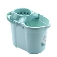手压拖地手动挤拖把甩干涮洗墩布桶家用拖桶加厚塑料拧干桶|天蓝色(单桶)