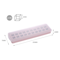冰块模具硅胶冰格神器雪糕冻冰块带盖冰箱制冰盒家用自制圆形冰球|藕粉色方形[带盖]