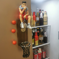 网红篮球壁挂式啤酒起子软磁铁冰箱贴开瓶器灌篮高手启瓶器瓶起子|大号赤木刚宪+开瓶器(送俩球)16cm