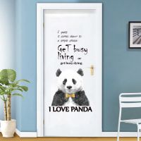 创意门贴卧室翻新墙贴纸房间布置可爱衣柜柜门装饰品自粘墙纸贴画|可爱熊猫