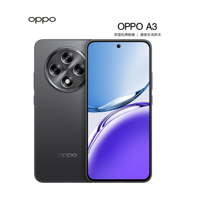 OPPO A3 静海黑 12GB+512GB 耐用战神 双面抗摔耐磨 满级生活防水 OLED超亮阳光屏 5G AI手机