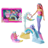 芭比(Barbie) 芭比娃娃套装大礼盒换装芭比娃娃梦幻衣橱彩虹城堡公主女孩玩具生日 芭比之美人鱼育婴师套装FXT25