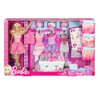 芭比(Barbie) 芭比娃娃套装大礼盒换装芭比娃娃梦幻衣橱彩虹城堡公主女孩玩具生 设计搭配礼盒Y7503(含芭比娃娃)