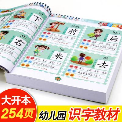 儿童认字书幼儿园看图识字卡片1442字注音绘本2-3-4-6岁宝宝早教 识字大王1016字 L