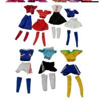 女孩玩具巴比礼服衣服洋娃娃换装短裙休闲古装时装芭比公主服装。 女球衣 款式随机5件