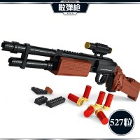 兼容legao积木拼装军事模型儿童拼插男孩力6组装7玩具8岁10 M870散弹枪(527片)