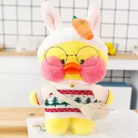 2020热卖玻尿酸鸭公仔毛绒玩具玩偶娃娃可爱小鸭生日少女心 森林毛衣 约30厘米