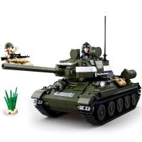 新年GAZ-B067吉普车M38-B0682军事拼装坦克积木玩具男装甲车 M38-B0689T-34\85中型坦克