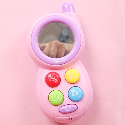 婴儿止哭神器 宝宝仿真触屏智能手机多功能闪灯音乐玩具儿童 升级版粉色带灯光
