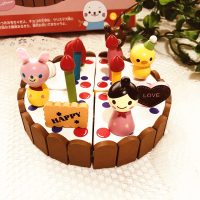 女孩新年巧克力生日蛋糕 木制幼儿童过家家水果切切看玩具 生日小蛋糕