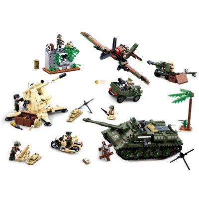 小鲁班二战坦克库尔斯克战役男孩积木玩具拼装军事装甲车模型 库尔斯克战役大反攻