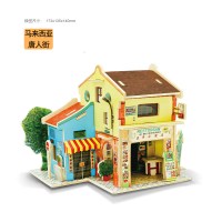 若态科技3d立体拼图模型世界风情木质diy小屋儿童女孩 马来西亚唐人街