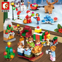 兼容乐高积木圣诞节系列圣诞老人拼装玩具女孩子力组装小 圣诞派对