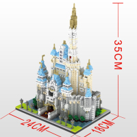 钻石拼装积木微小颗粒玩具兼容乐高中国风建筑北京天坛模型成人 迪士尼城堡[4708PCS]