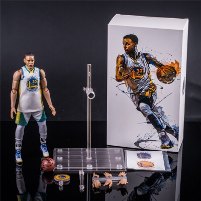 NBA篮球球星手办乔丹库里詹姆斯明星科比模型人偶公仔玩偶摆件 30号库里 国产高约22cm