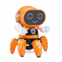 小八爪鱼万向电动机器人玩具早教对打男孩女孩儿童 橙色