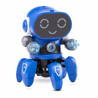 小八爪鱼万向电动机器人玩具早教对打男孩女孩儿童 蓝色
