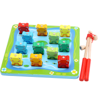 木丸子(MWZ)儿童木制磁性钓鱼玩具拼图积木大号宝宝亲子1-3岁过家家早教 木丸子青蛙游戏