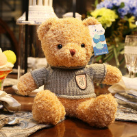 泰迪熊毛绒玩具小熊公仔抱抱熊布娃娃毛衣泰迪熊公仔生日女生 浅咖色(海藻绒穿衣泰迪熊) 全长1.3米