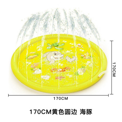 喷水垫儿童夏日戏水垫沙滩玩具户外坪花园洒水游戏垫海豚鲨鱼水垫 1.7m黄色海豚