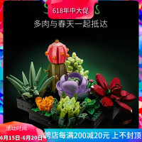 10309多肉植物花束盆景儿童益智拼装中国积木鲜花玩具