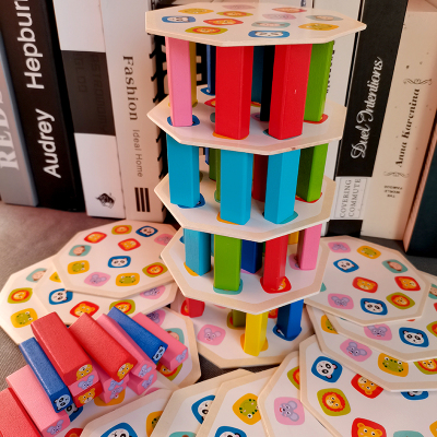 三合一儿童堆塔层层叠叠高专注力桌游启智玩具木制创意亲子互动叠叠乐积木