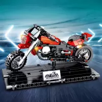 森宝越野小摩托车兼容乐高拼装积木玩具模型积械密码系列哈雷小摩托701100