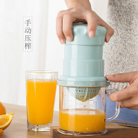 纳丽雅(Naliya)手动榨汁机家用榨汁器柠檬压汁器挤汁器西瓜橙子机婴儿迷你压汁机 蓝色(400ML)