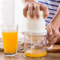 纳丽雅(Naliya)手动榨汁机家用榨汁器柠檬压汁器挤汁器西瓜橙子机婴儿迷你压汁机 白色(400ML)