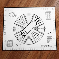 面食商用新手饼干台布用具家用硅胶揉面垫擀面板大小纳丽雅面条套装 50*60面垫黑送刮板+面杖
