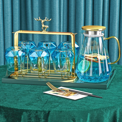 符象现代轻奢玻璃杯家用客厅喝水杯子ins风冷水壶茶杯水具套装