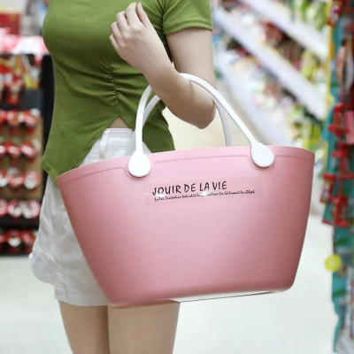 符象超市购物篮手提篮塑料果蔬筐便携提菜器野餐大号家用杂物篮子